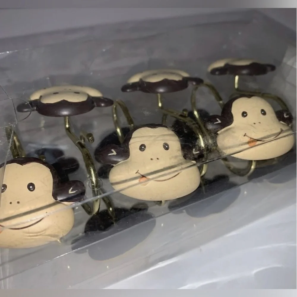 Mainstays Monkey Shower Hooks, 12 Piece